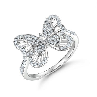 China Romantic New s925sterling silver butterfly ring female niche design senior sentimental home Europe and the United States burst sterling for sale