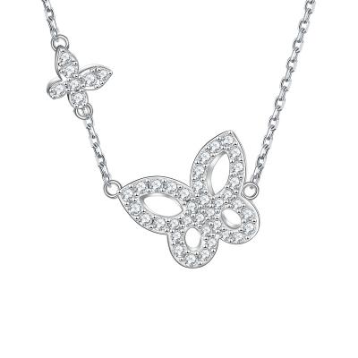 China Romantic S925 sterling silver butterfly necklace women's high-end hot sale big-name jewelry butterfly necklace for sale