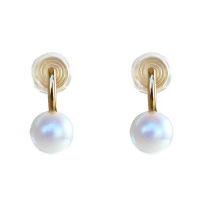 China CLASSIC Fashion 925S Silver Jewelry Baroque Fresh Water Pearl Drops Earrings Silver 925 Sterling Freshwater Pearl Zircon Stud Earrings for sale