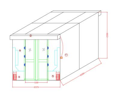 China Auto Sliding Doors Stainless Steel Air Shower For Goods With Width 635mm Cabinet for sale