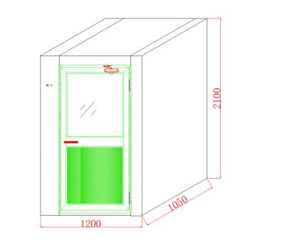 China Pequeño sitio limpio 2 de la ducha de aire SS304 - el soplar lateral, sitio limpio de la clase 100 en venta