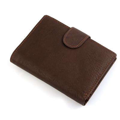 China New Favorablestable Crazy Horse RFID Hot Top Grain Leather Triple Wallet for sale