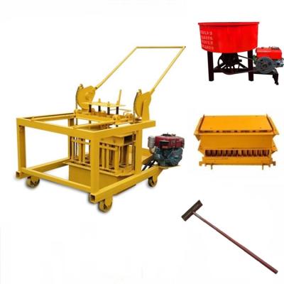 China Low cost QMR4-45 high efficiency 6 inch paddle block diesel engine free egg laying block hollow block machine for sale