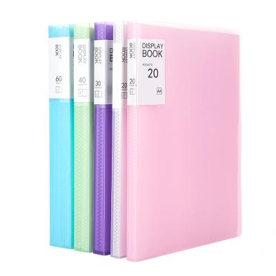 China UYI Display Book A4 Candy-color Information Booklet 20/30/40/60 Pockets Recyclable Plastic Folder PP Plastic Pocket Folder for sale