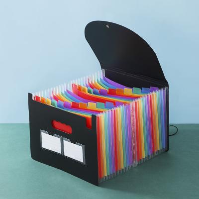 China Large Capacity A4 Rainbow Color 24 Pockets Organ Bag Folder PP Folder Expanding Filling Plastic Bag A4 Capacity A4 Document File Folder UYI for sale