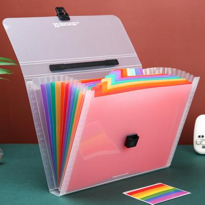 China 13 Index Folder Daily Used Rainbow Document Bag Organ Expanding Inner Bag With Handle PP Filling Folder Supplies UYI Office Stationery for sale