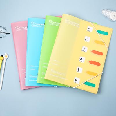 China Newest Plastic Folder\fasion\Popular Professional Manufacturer Wholesale Large Capacity Expansion Label Color Folder With 6 Labels Rainbow Pages for sale