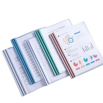 China Easy Cover Teardrop Plastic Transparent Rod Cover Book Folder Insert A4 Holder Rod File Paper Holder for sale