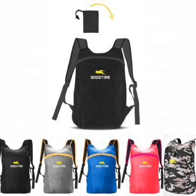 China Popular Cheap Lightweight Travel Backpack Wholesale Black Nylon Foldable Bag Waterproof for sale