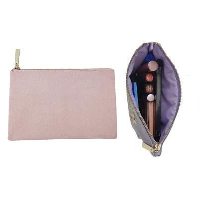 China Fashion Eco-Friendly Women Travel Toiletry Bag Zipper Canvas Make Up Pouch Case Makeup Cosmetic Bag Travel Make Up Pouch for sale