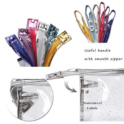 China Wholesale Custom Clear Plastic Eco-friendly PVC Zipper Portable Travel Cosmetic Make Up Case Bag For Ladies Makeup Bag Cosmetic Pouch Clear for sale