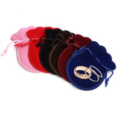 China Recyclable Wholesale Custom Drawstring Pouch Velvet Drawstring Jewelry Bags Velvet Cosmetic Bags for sale