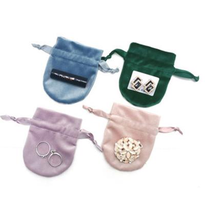 China Small Recyclable Pink 9*7cm Jewelry Pouches Cloth Velvet Bag For Jewelry Drawstring Storage Packaging Velvet Bag Custom Logo for sale