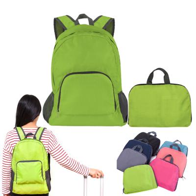 China Waterproof Promotional Cheap Outdoor Travel Rucksack Nylon Polyester Ultralight Foldable Packable Backpack for sale