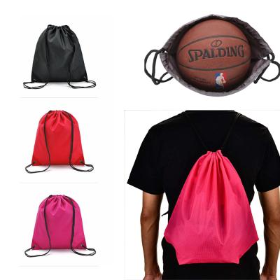 China Available Reusable Multiple-Color Polyester Drawstring Durable Shopping Bags With Drawstring With Customized For Girls Outdoor Sports for sale