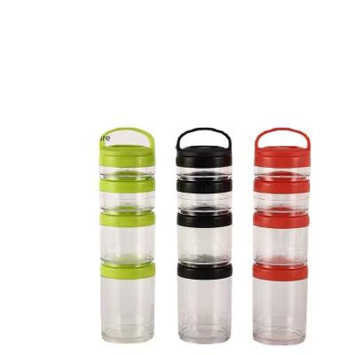 China Sports PP Supplement Shaker Protein Powder Jars Portable Whey Protein Powder Container Box for sale