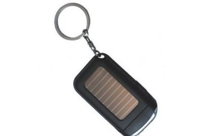 China Mini LED solar power key chain torch flashlight red, black, blue color choose for sale