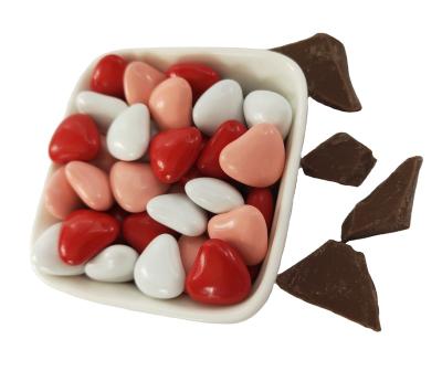 China Lovers chocolate bean heart shape chocolate candy/button cake topper/ice cream topper for wedding decoration for sale