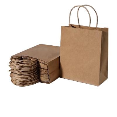 China Disposable eco-friendly biodegradable custom paper bag manufactures boutique gift craft kraft paper bag logo brown shopping custom paper bags with handles for sale