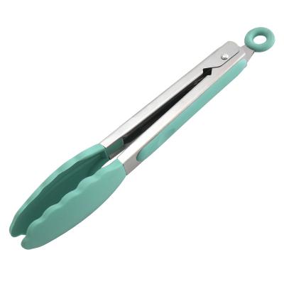 China Viable Hot Sale Simplicity Silicone Stainless Steel BBQ Tongs Suitable For BBQ Cooking for sale