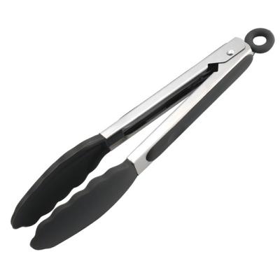 China Viable Best Durable Silicone Stainless Steel BBQ Grill Tongs Long With Viable For BBQ Cooking for sale