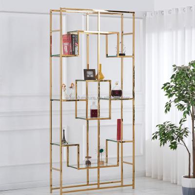 China New Design Adjustable Modern Living Room Golden Book Storage Shelf 4 (Others) Buyers for sale