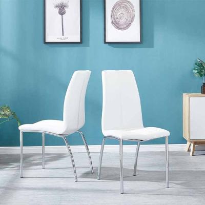 China Unfoldable Chair With Fabric Chaise Lounge Dining Fabric Dining Chair Modern Metal Dining Chair for sale