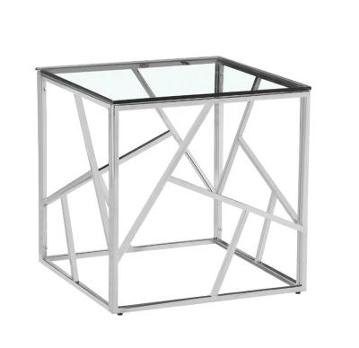 China Silver and Gold Unfoldable High Quality Mirrored Glass Side End Tables for sale