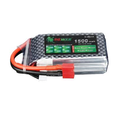 China Plays Most Popular Rc Mah Lipo Battery 1500 Car Lipo Battery Rc 3S 11.1V for sale