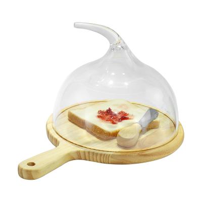 China Yellow Handle Viable Pine Food Storage Tray Personalized Bread Basket For Resturant for sale