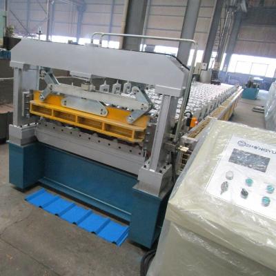 China Automatic Hydraulic Cutting Profiling Trapezoidal Roofing Sheet Machine Aluminum Sheet Former Long Span for sale