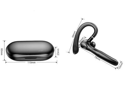 China Business Resistance Business Bluetooth Headset Single-Ear TWS Long Hanging Ear Digital Display Smart Noise Canceling Headset for sale