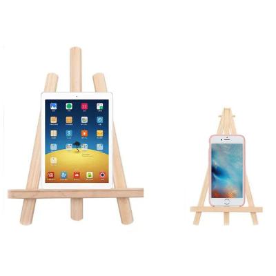 China Elegant Wooden Mini Easel Frame Triangle Wedding Table Card Holder Display Stand Kids Painting Artist Craft Supplies for sale