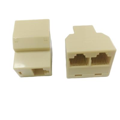 China 8P8C RJ45 Network 1 To 2 Way RJ45 Factory Outlet Ethernet Cable Splitter Lan Network Y Adapter Coupler for sale