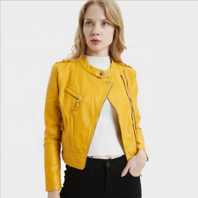 中国 Ladies PU leather jacket for women's jacket from factory 販売のため