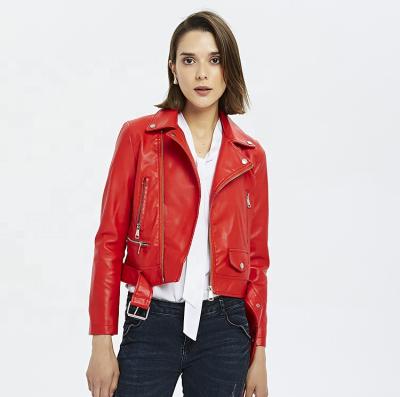 China Short jacket women's jackets short PU leather jacket for women with good quality for sale