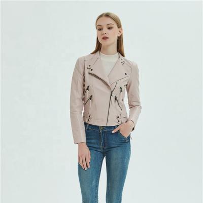 中国 New design jacket women's jacket short Pu leather jacket for wholesales 販売のため