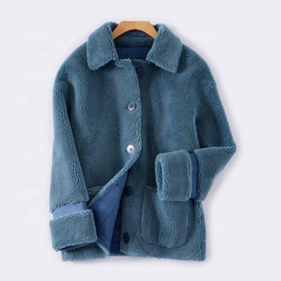 China Winter Fleece Coat Women Ladies Overcoat jacket with Grain cloth with soft nap for sale