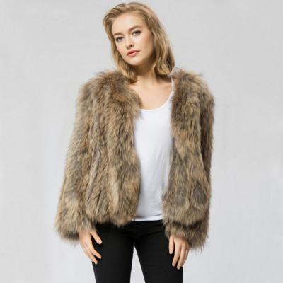 China Women's brown fur coat for winter coat with high quality for women coat Te koop