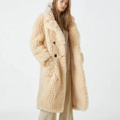 China Women's fashion and warm custom lamb fleece long coat fleece jacket womens with high quanlity Te koop