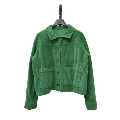 China Wholesale cotton corduroy green short corduroy jacket for women for sale