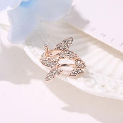 China Dropshipping hotsale nickel free jewelry rings butterfly finger open ring handmade jewelry for sale