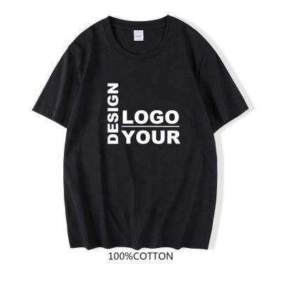 China 100% Cotton 210gsm Premium T-Shirts Empty Plain LOGO Print Summer High Quality Anti-Shrink Cotton Custom T-shirt Men's T-shirt for sale