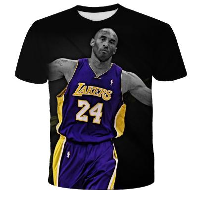 China Anti-wrinkle 3d Print Kobe Bryant Men Women Black Casual T-shirt Hip Hop Fashion Streetwear Basketball Player Mamba Tees Tops T-shirt Custom for sale