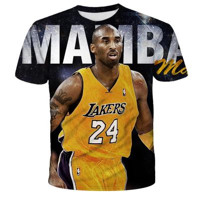 China Black Casual Streetwear Basketball Player Fashion Hip Hop T-shirt Kobe Bryant Men Women Hot Sale Anti-wrinkle Mamba Tees Tops T-shirt Custom for sale