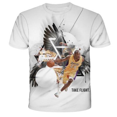 China Super Dry Basketball Star Kobe T-shirt Customized Anti-Wrinkle Kobe 3D Print Shirt Bryant Jersey T-shirt for sale