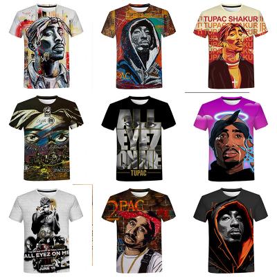 China QUICK DRY Hitter Tupac 3D Printed Shirt For Men 2021 Summer Fashion Hip Hop Casual 3D Printing Shirt Mens Cool Oversized Tee Tops for sale