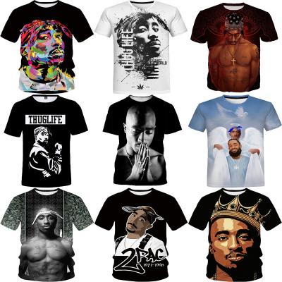 China 2Pac and Nipsey Hussle 3D Print QUICK DRY T-shirt For Women Men Summer Hip Hop Tupac Harajuku Streetwear Plus Size Casual Tee Shirt for sale