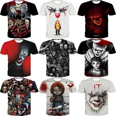 China Anti-Wrinkle Newcomer Horror Movies 3D Printed T Shirt For Men Clown Cool Short Sleeve Computer Tees From Men Women Casual Tee Tops for sale