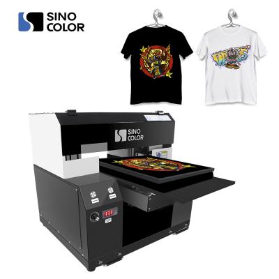 China Garment Direct Printing Hot White Desktop Sale A3 Size Two Heads CMYK T-shirt Direct Printing Machine from SinoColor for Custom Garment for sale